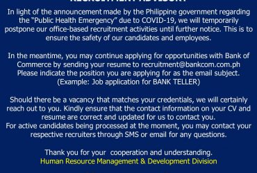 Recruitment Advisory