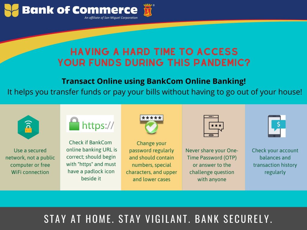 Consumer Protection Bulletin 2021-13: Transact Online using BankCom [Personal] Online Banking
