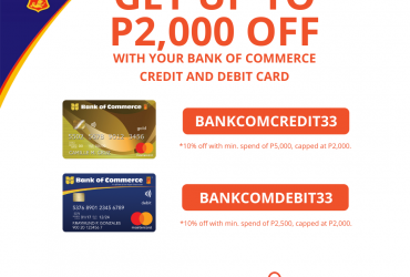 Get up to Php2,000 OFF at Shopee’s 3.3 Sale with your BankCom Credit and Debit Card!