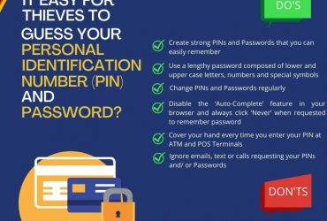 Consumer Protection Bulletin 2022-03: Protect your PINs and Passwords ‘DOs and DONTs’