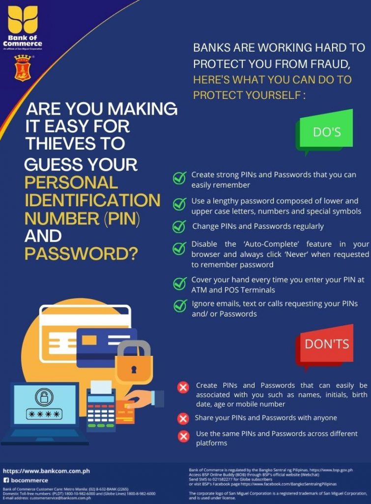 Consumer Protection Bulletin 2022-03: Protect your PINs and Passwords 'DOs and DONTs'