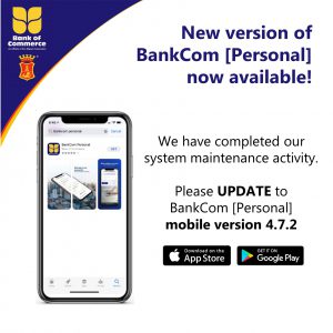 Update your BankCom [Personal] mobile app NOW! 1