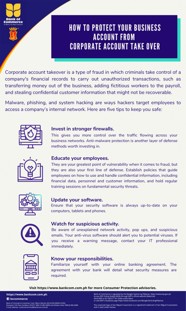 How to protect your Business Account from Corporate Account Take Over