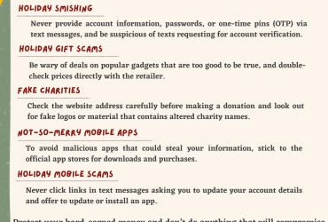Be Aware of Holiday Scams