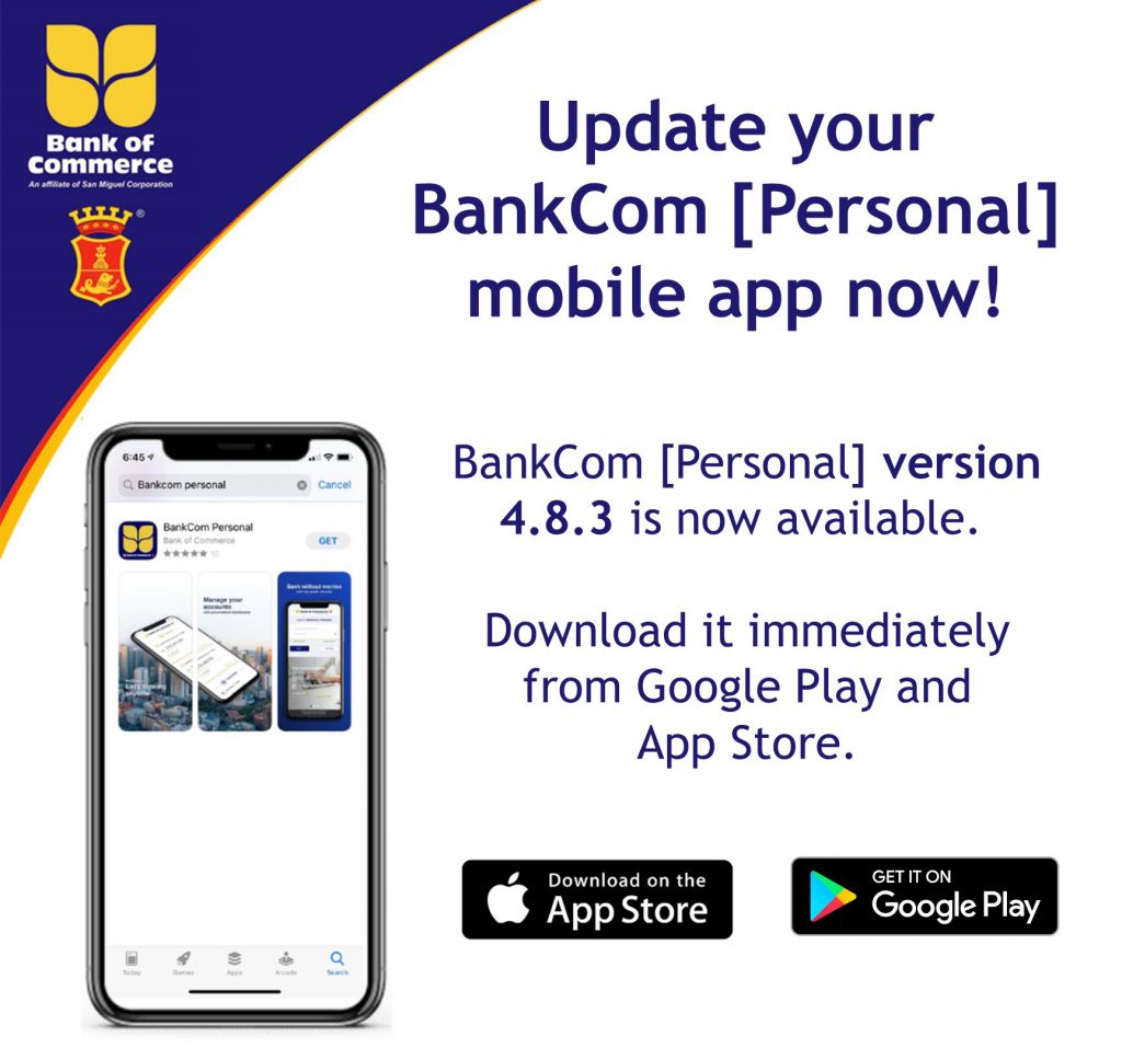 Update your BankCom [Personal] mobile app NOW! 4