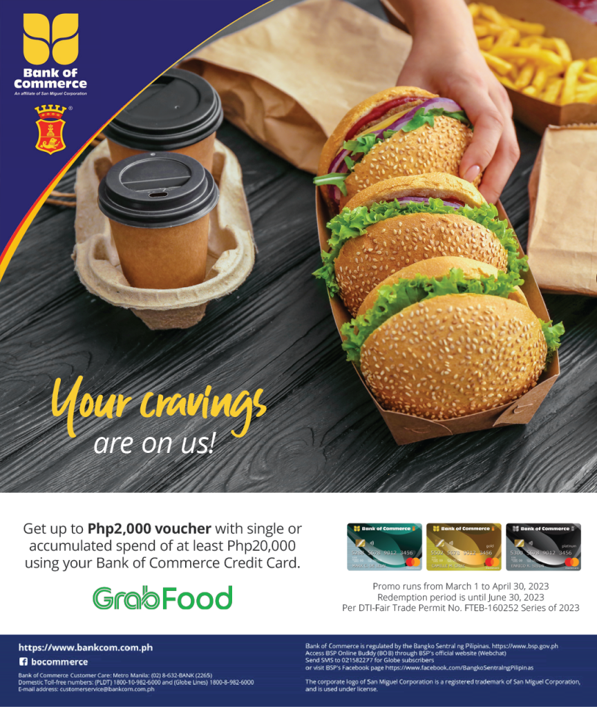 Get Up to Php2,000 GrabFood Vouchers with BankCom Credit Card!