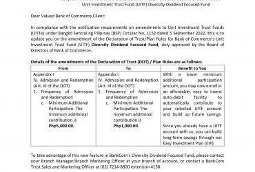 NOTICE TO CLIENTS WITH INVESTMENTS IN UNIT INVESTMENT TRUST FUND