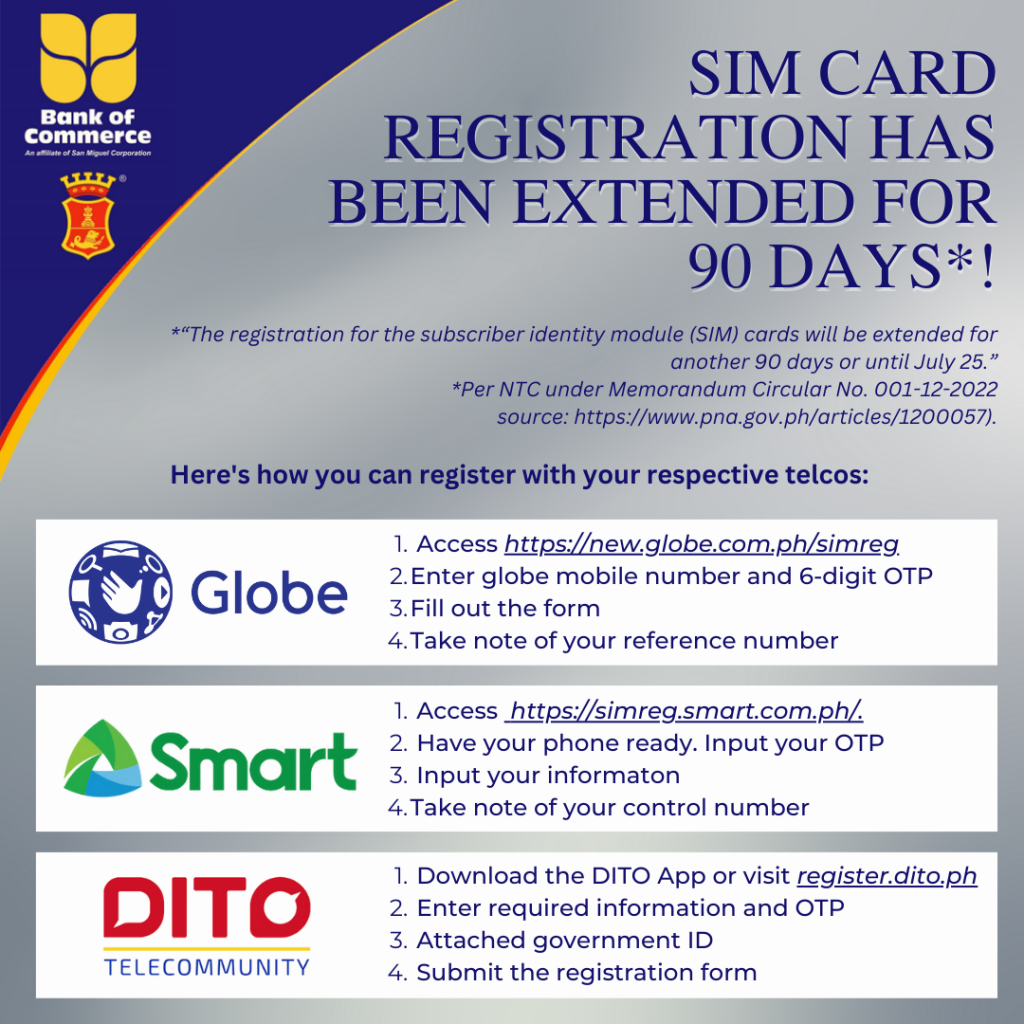 Extension of Sim Card Registration Advisory