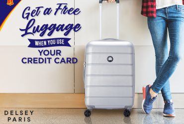 Travel in Style with your FREE Delsey Luggage when you use your BankCom Credit Card!