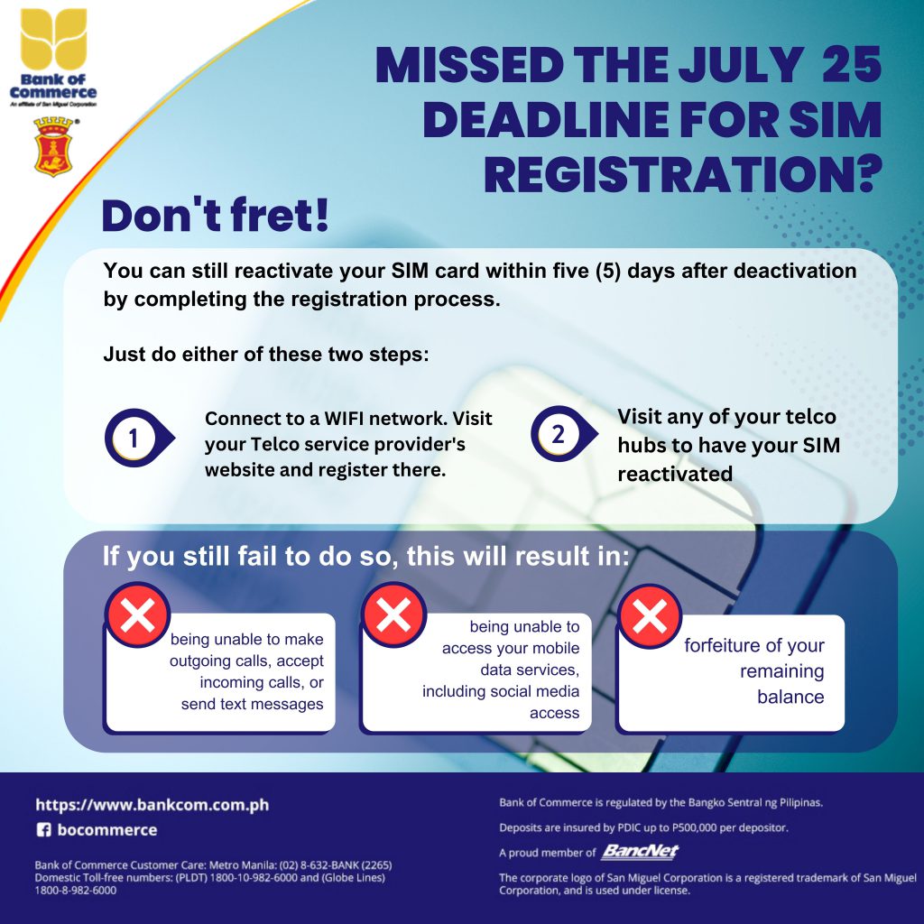 Missed the July 25 Deadline for SIM Registration?