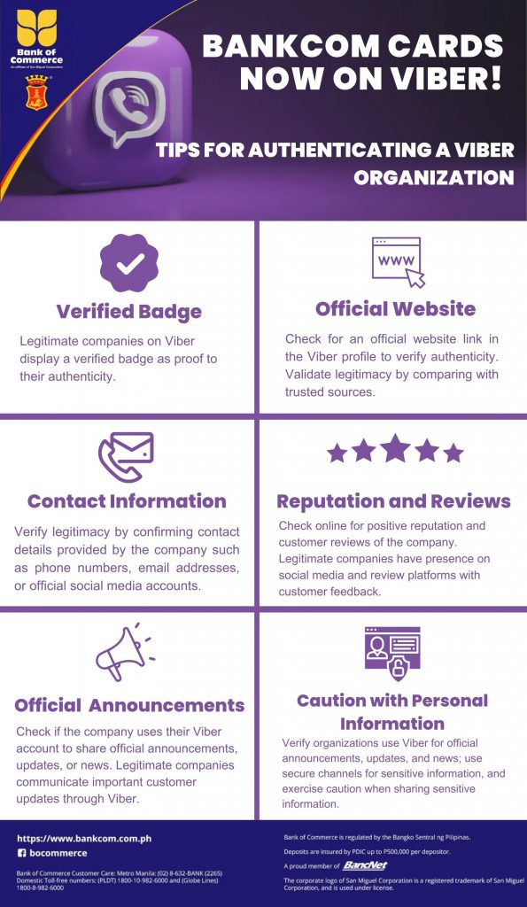 BankCom Cards Now on Viber! Tips for authenticating a Viber organization