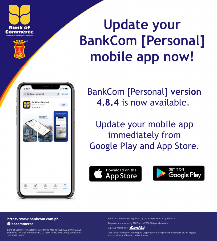 Update your BankCom [Personal] mobile app now! 5