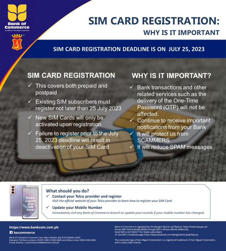 SIM Card Registration: Why Is It Important - Bank of Commerce