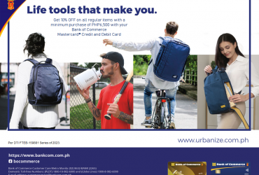 Enjoy 10% OFF on all regular items at Urbanize with your Bank of Commerce Mastercard Credit and Debit Card