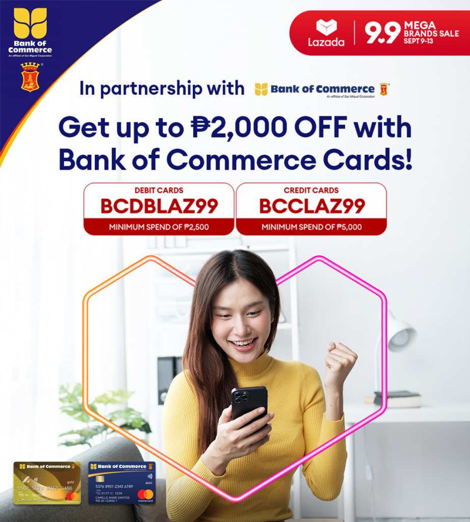 Get ready for Lazada’s Mega Brands Sale! Enjoy up to P2,000 OFF with your BankCom Credit and Debit Card