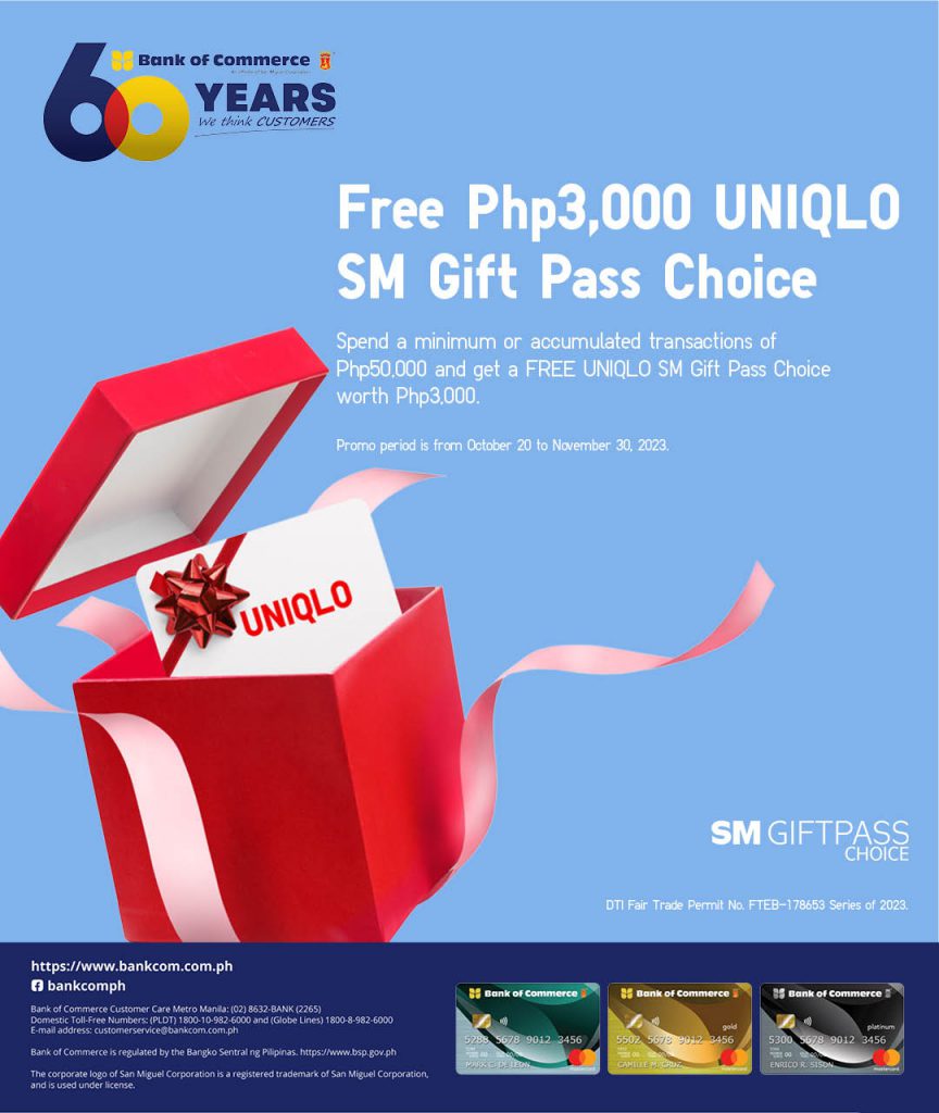 FREE Php3,000 Uniqlo SM Gift Pass Choice