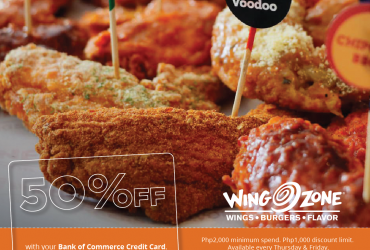 Get 50% OFF at Wing Zone using your BankCom Credit Card every Thursday and Friday!