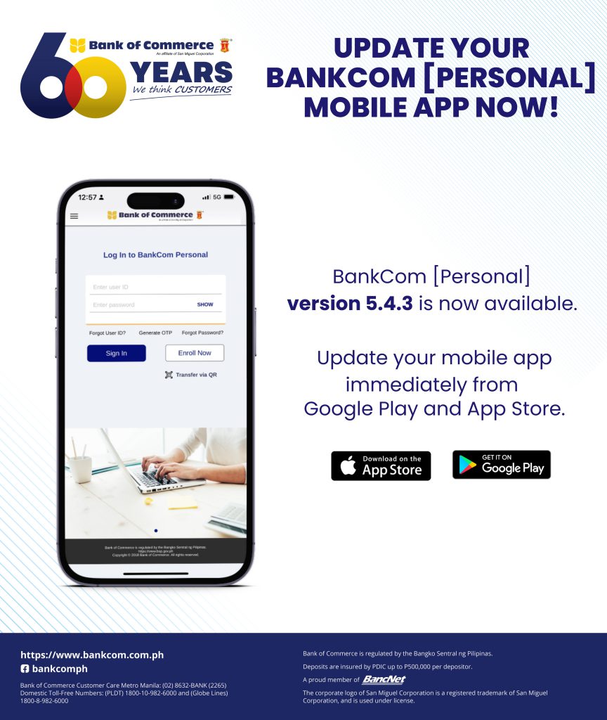 Download the New Version of BankCom [Personal] now! 2