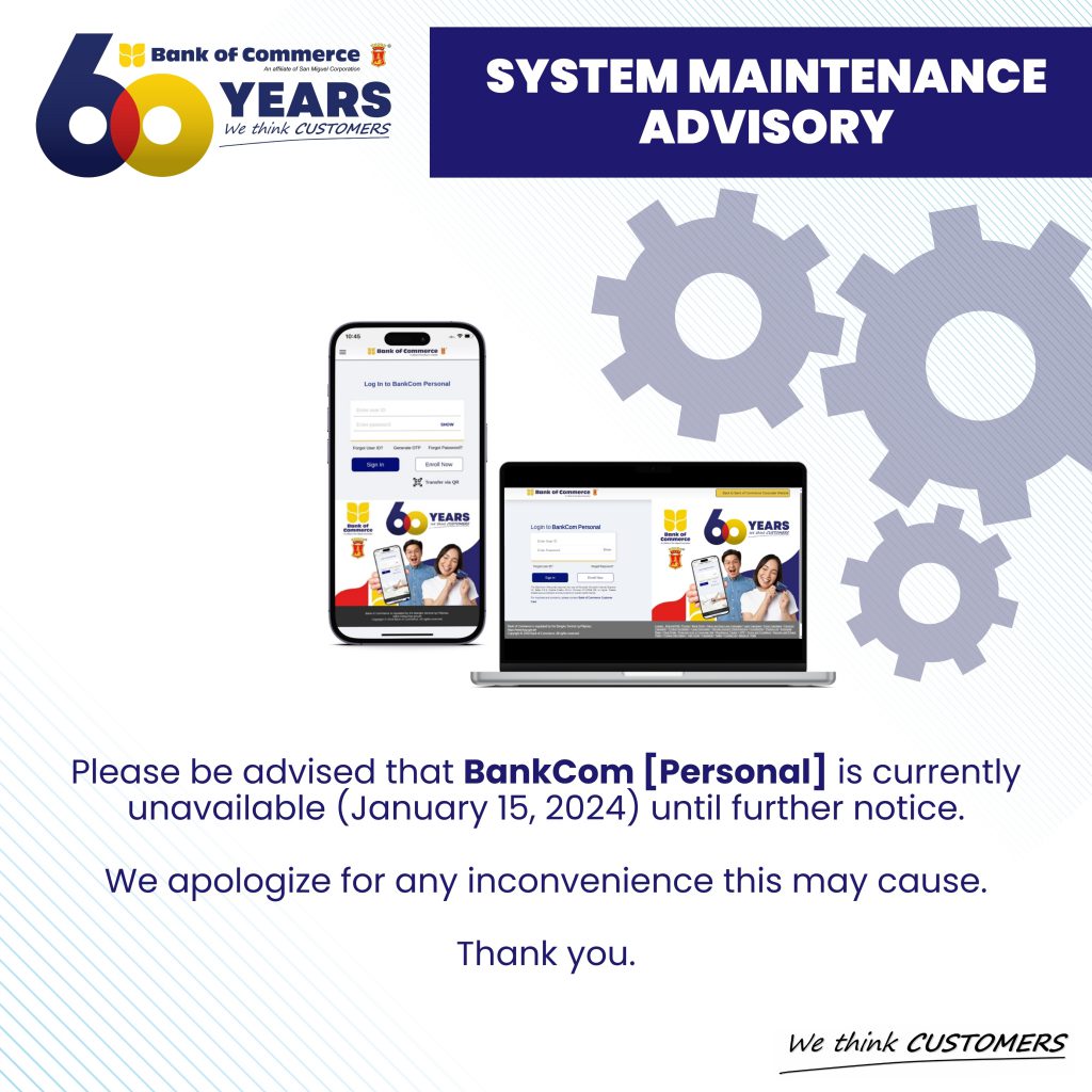 CLIENT ADVISORY: SYSTEM MAINTENANCE ACTIVITY – D. 15, 2024