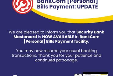 CLIENT ADVISORY: BANKCOM [PERSONAL] BILLS PAYMENT – UPDATE