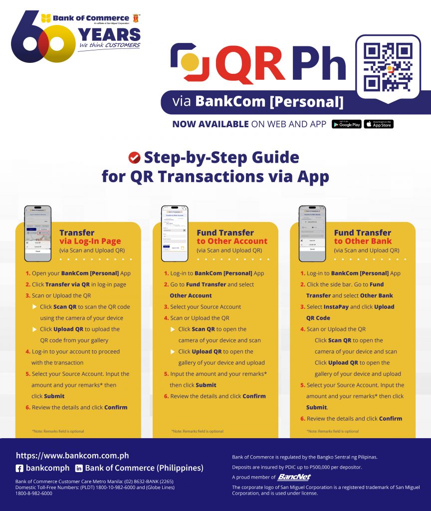 QR Ph via BankCom [Personal]: How to Navigate via App