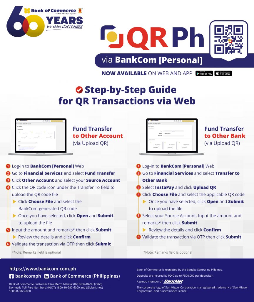 QR Ph via BankCom [Personal]: How to Navigate via Web
