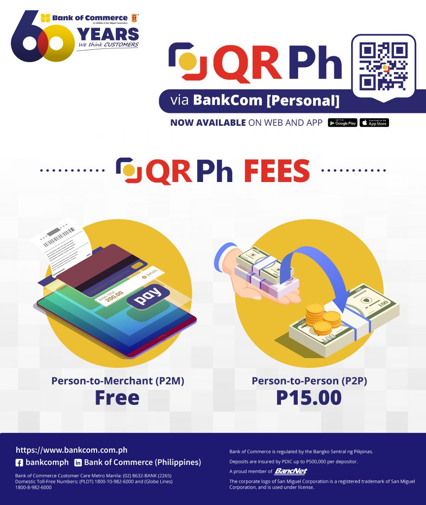 QR Ph via BankCom [Personal]: Fees
