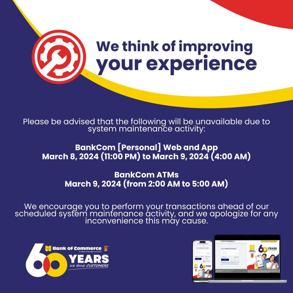 CLIENT ADVISORY: SYSTEM MAINTENANCE ACTIVITY - MAR