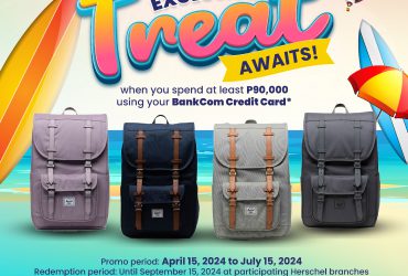 Level up your summer style! Get a FREE Herschel Backpack when you spend anywhere using your BankCom Credit Card