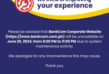 CLIENT ADVISORY: SYSTEM MAINTENANCE ACTIVITY – CORPORATE WEBSITE (JUNE 20, 2024)
