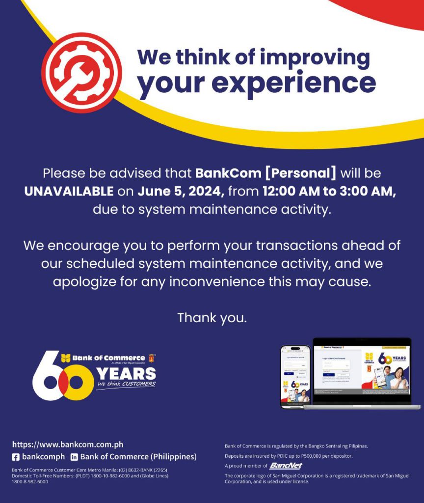 CLIENT ADVISORY: SYSTEM MAINTENANCE ACTIVITY – JUNE 5, 2024