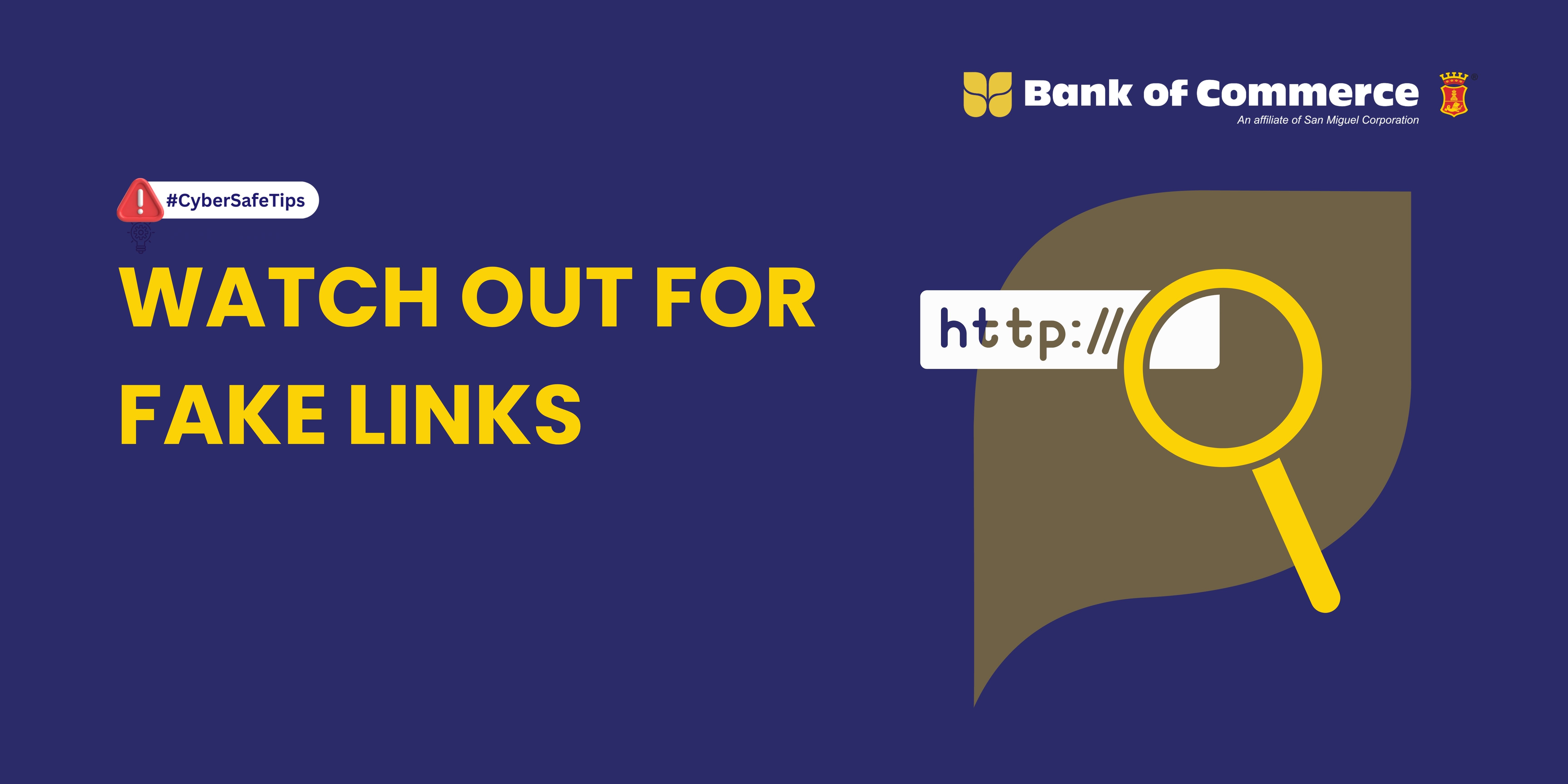 Watch out for fake links