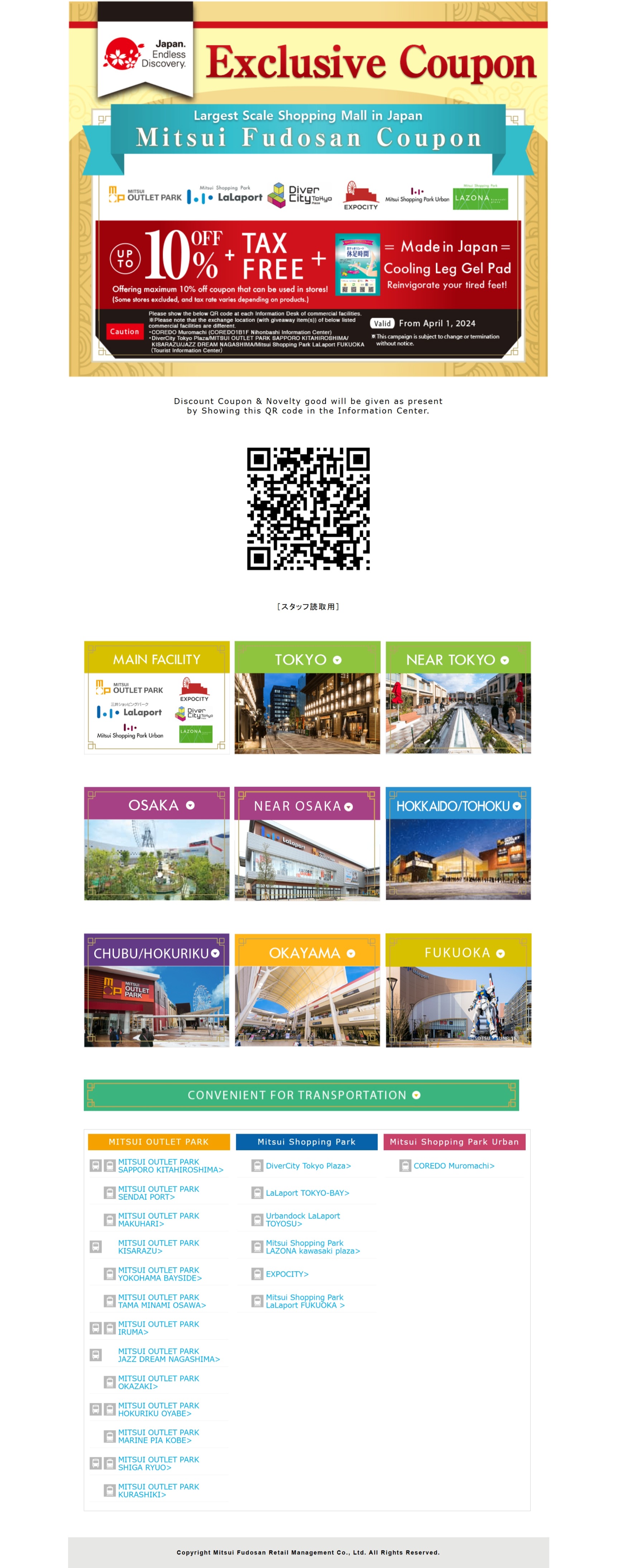 Japan deals await! Unlock discounts plus a freebie at Mitsui Outlet Park with your BankCom Credit or Debit Mastercard