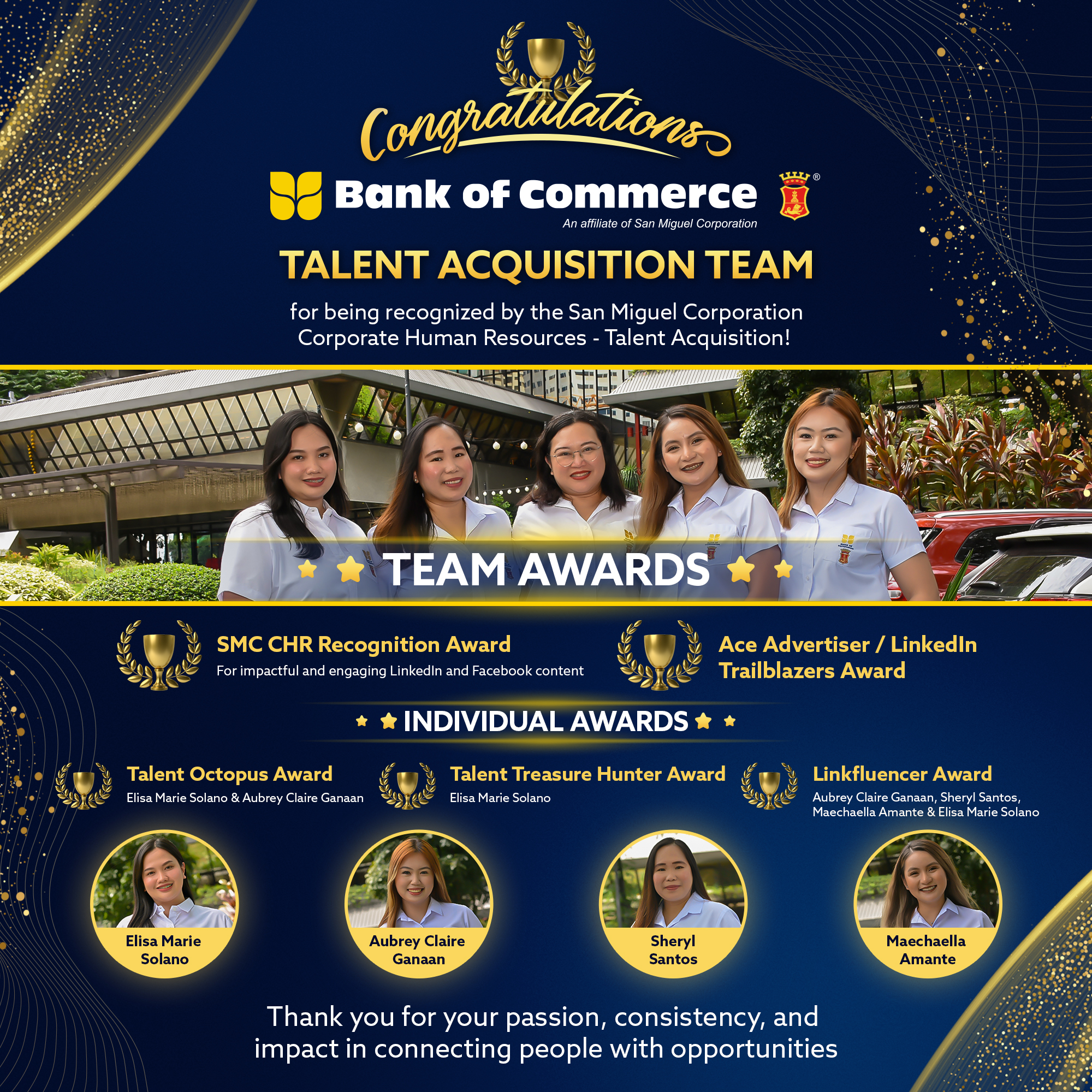 Proud moment: Our TA Team is recognized by SMC Corporate Human Resources