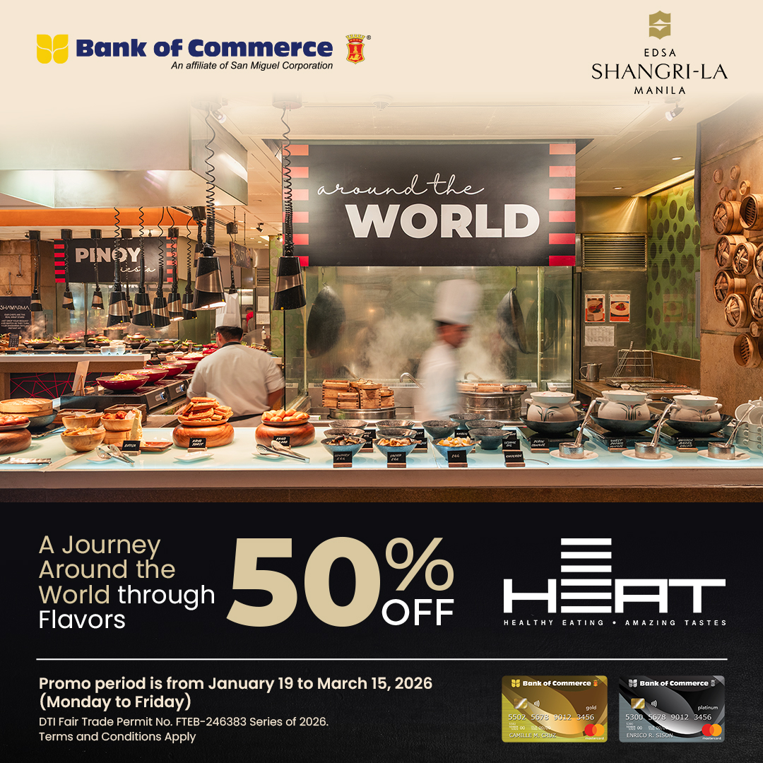 An Elevated Dining Experience Awaits. Enjoy 50% OFF at HEAT with your BankCom Credit Card!