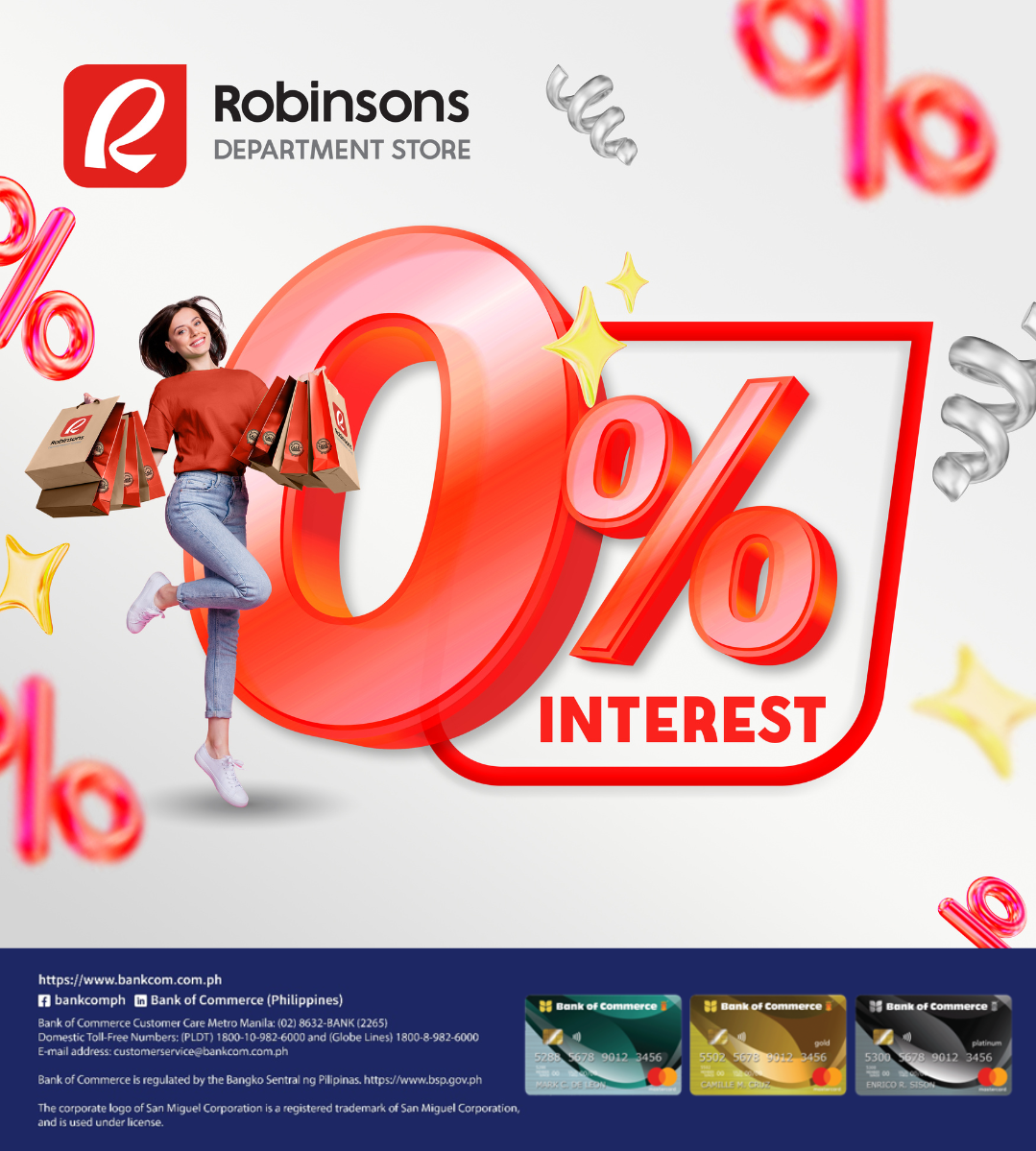 Enjoy 0% Installments for Up to 6 Months at Robinsons Department Store with Your BankCom Credit Card!