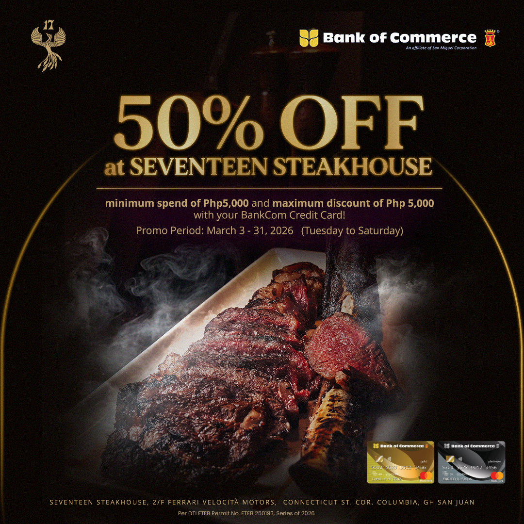 Discover Seventeen Steakhouse: Premium Steaks at 50% OFF with Your BankCom Credit Card!