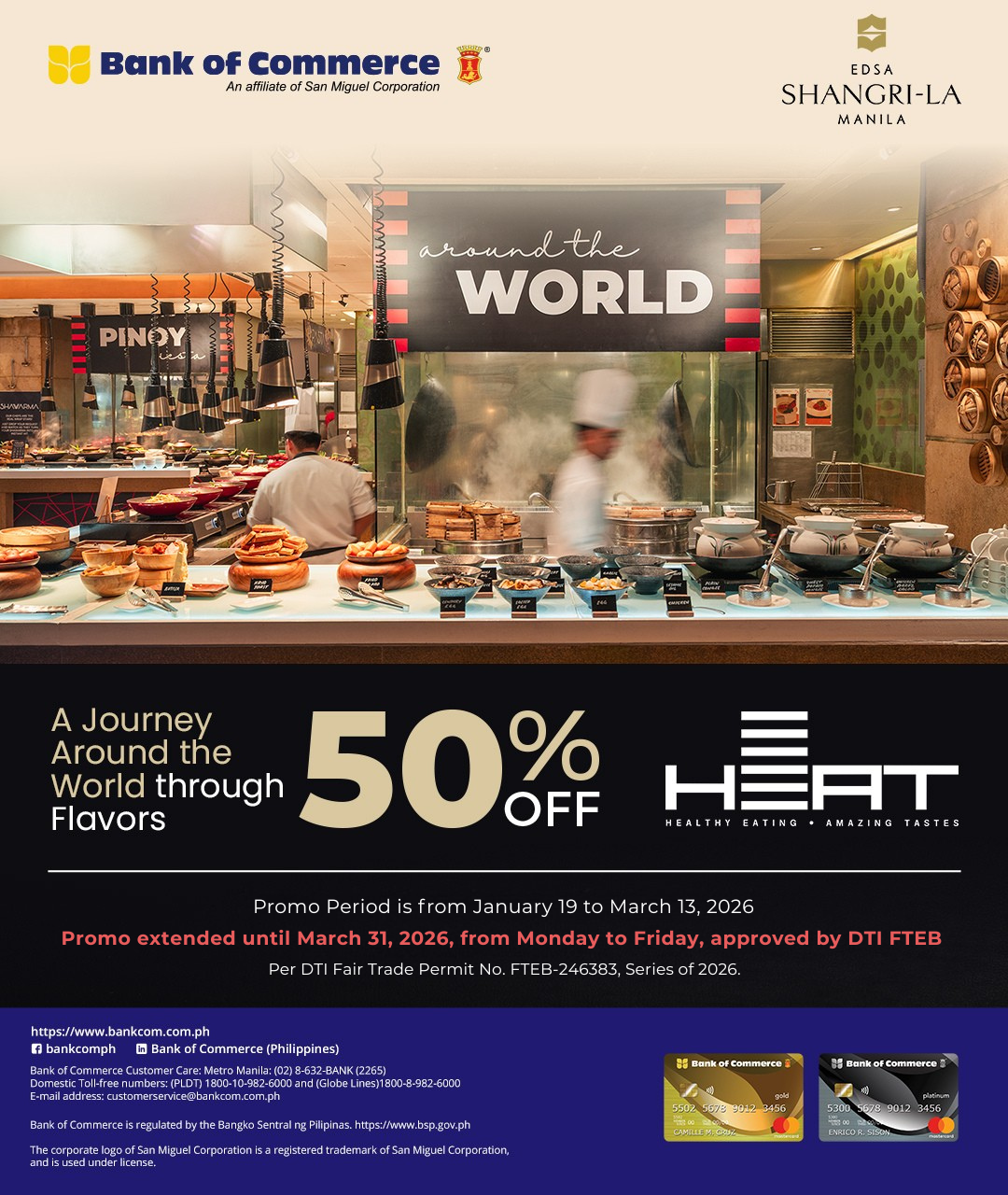 Your Luxurious Feast Continues: HEAT’s 50% OFF with BankCom Credit Card is EXTENDED until March 31, 2026