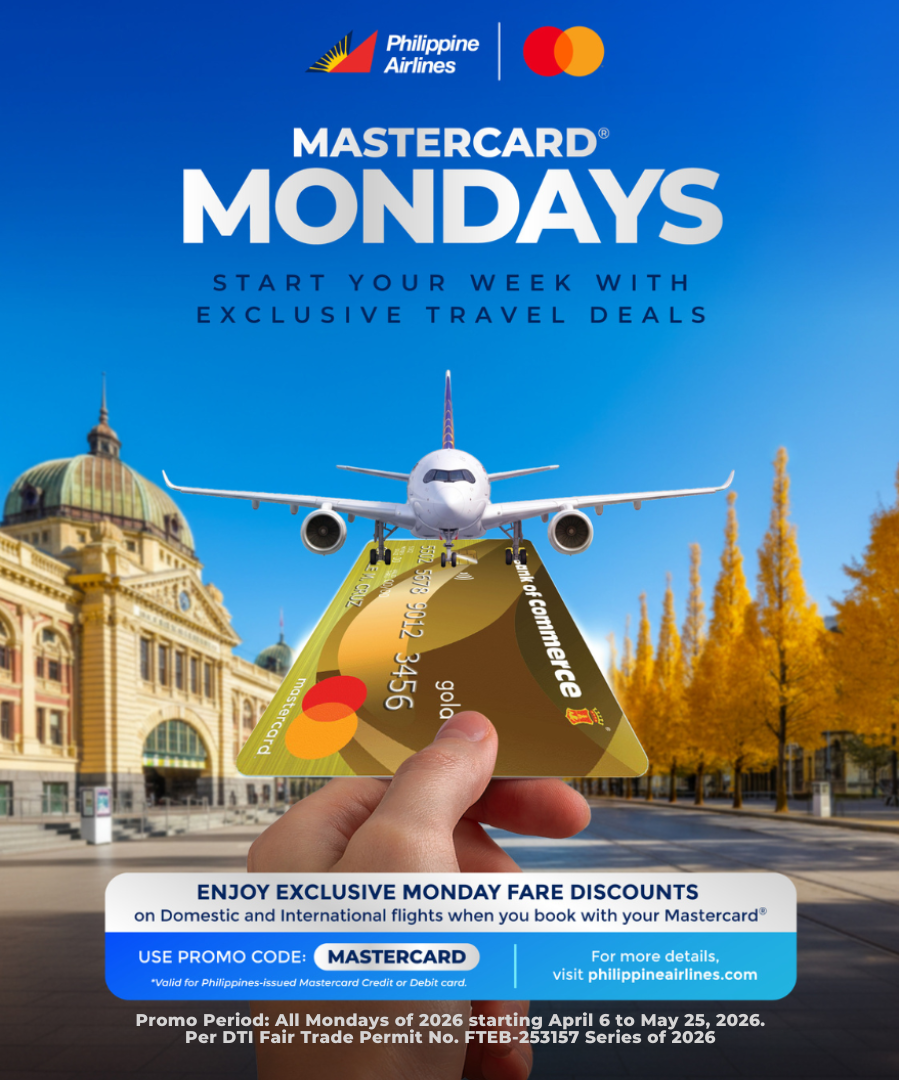 Go fly with PAL! Enjoy 10% OFF when you book your flight with your BankCom Mastercard!