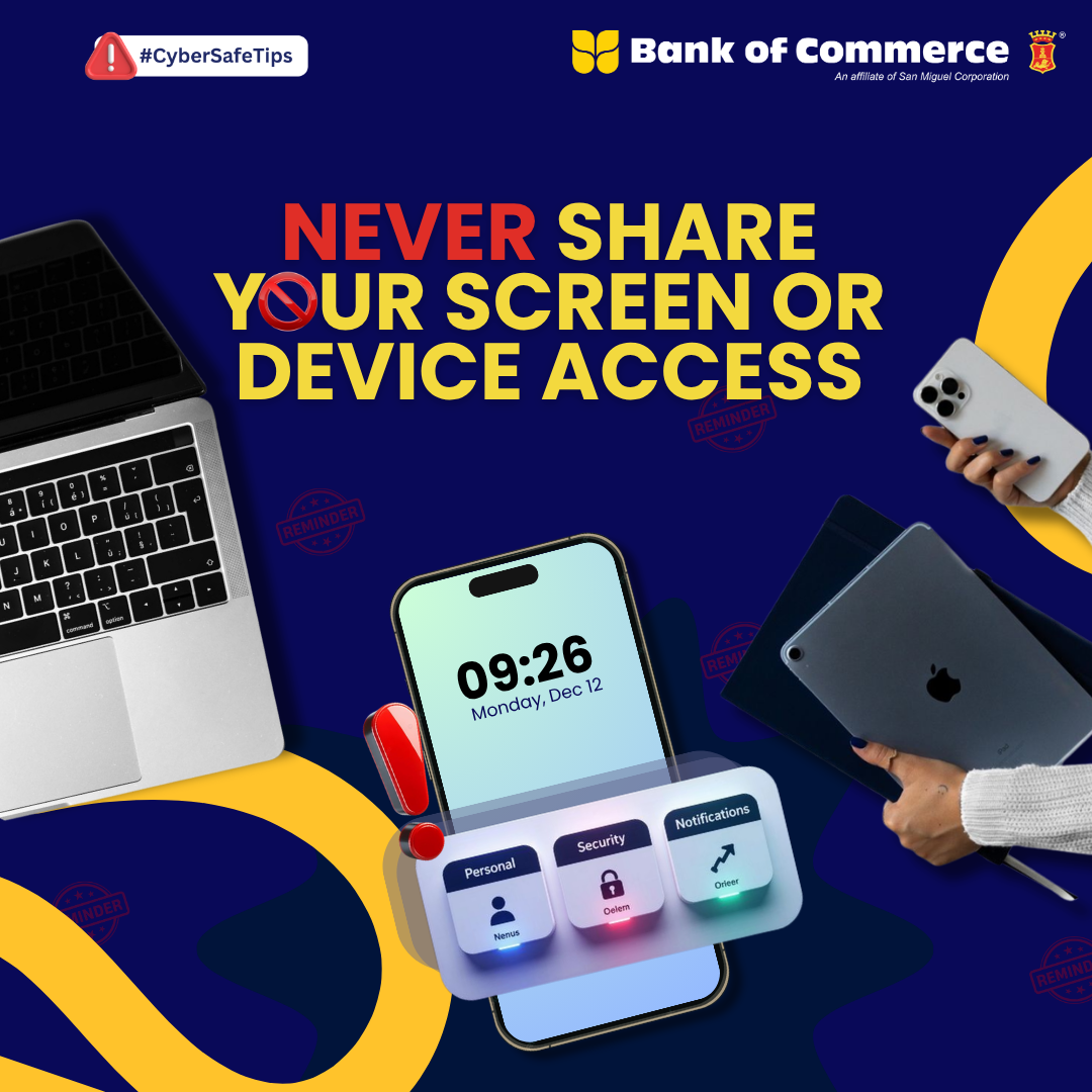 Never Share Your Screen or Device Access