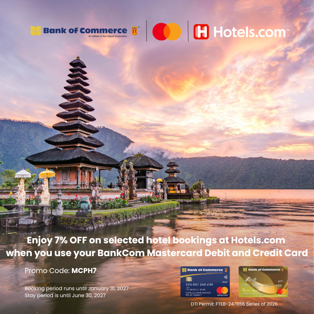 Book Your Next Stay & Enjoy 7% Discount with BankCom Debit and Credit Card!