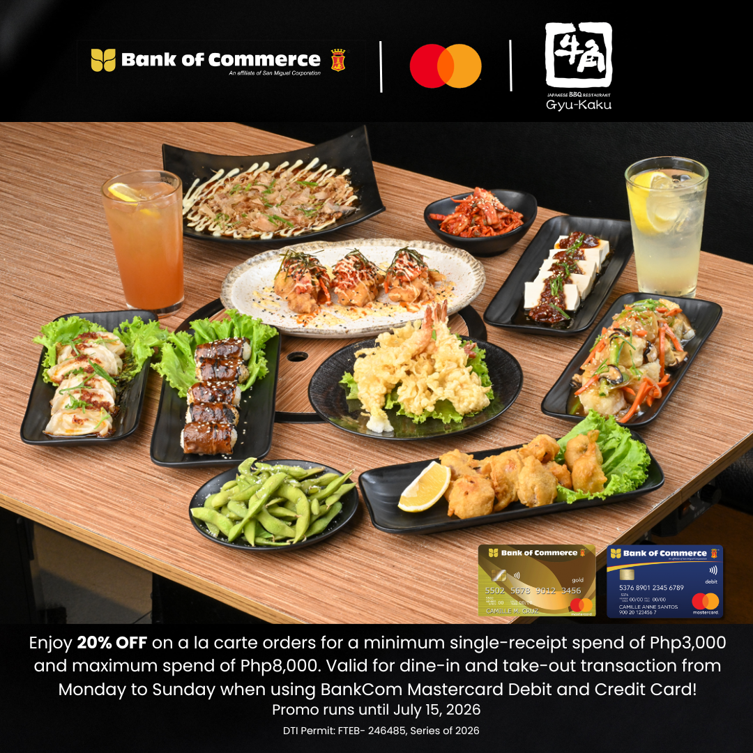 Grill It Your Way at Gyu-Kaku Japanese BBQ Restaurant – Enjoy 20% OFF with your BankCom Mastercard!