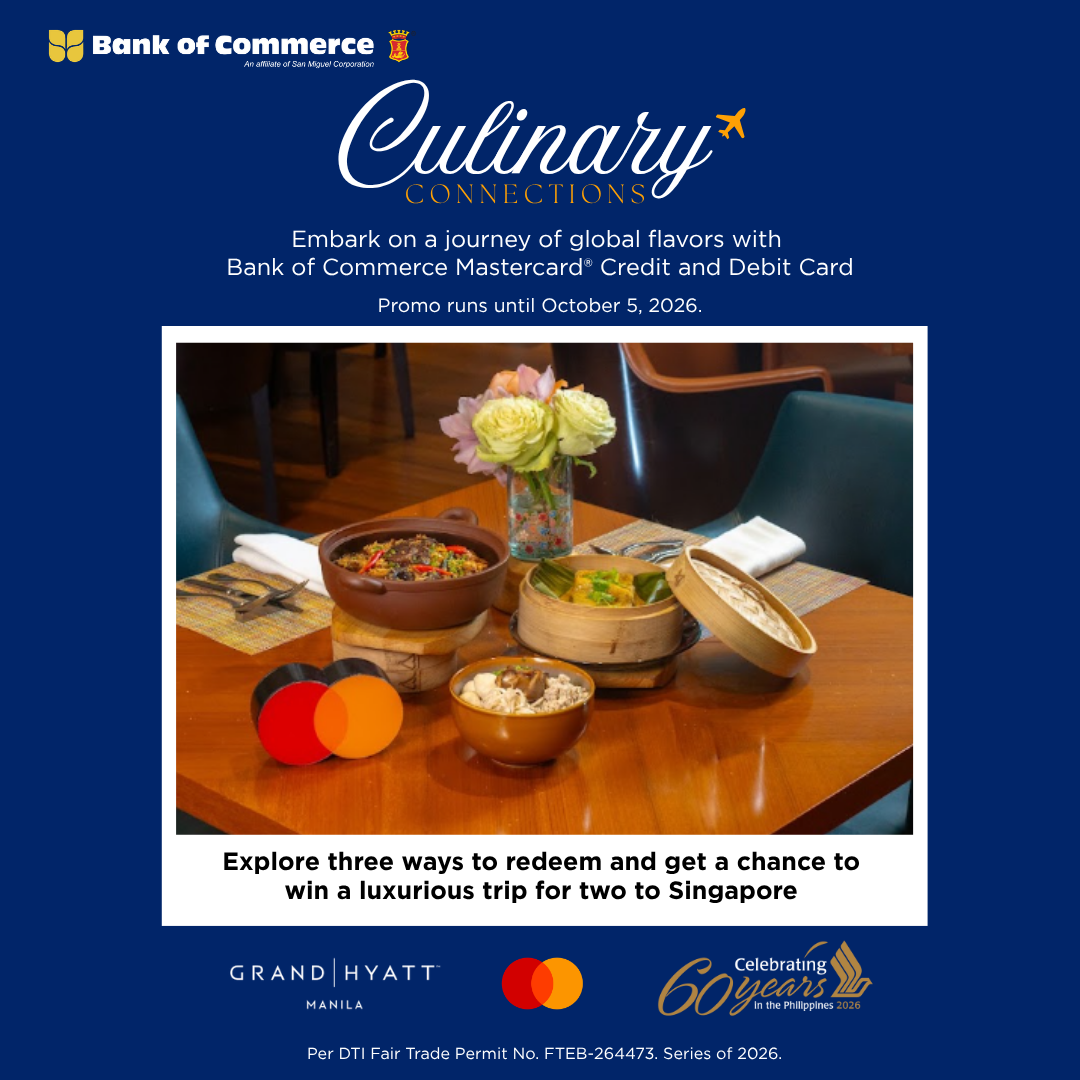 Experience SIA Culinary Connections and Get a Chance to Win a Luxurious Trip for Two to Singapore with your BankCom Credit and Debit Mastercard